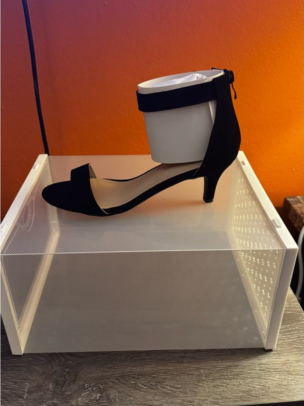 Dream Pairs Black Open-Toe Ankle-Strap Kitten Heel